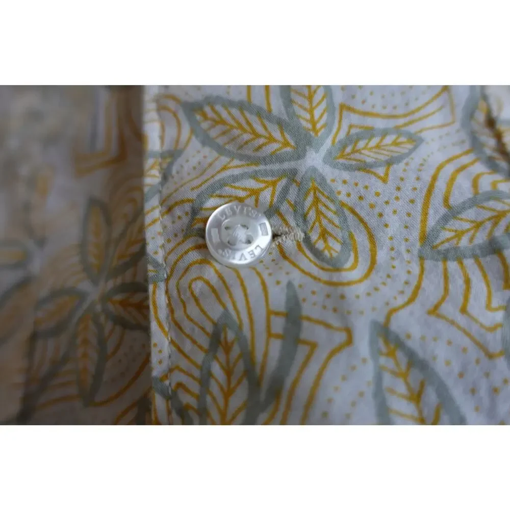 Levis Shirt Mens Medium Floral Relaxed Fit Short Sleeve‎ Casual Tropical Light